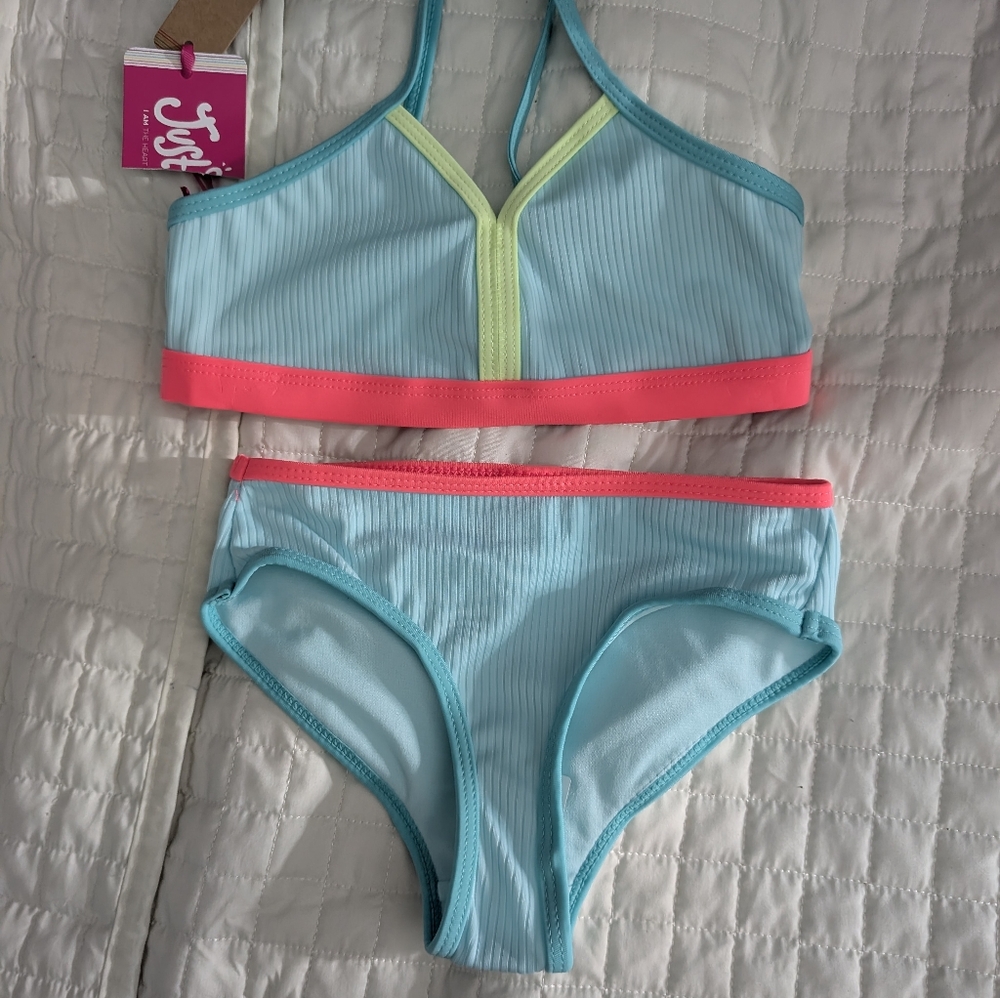 Justice Pink and Blue Bikini Set